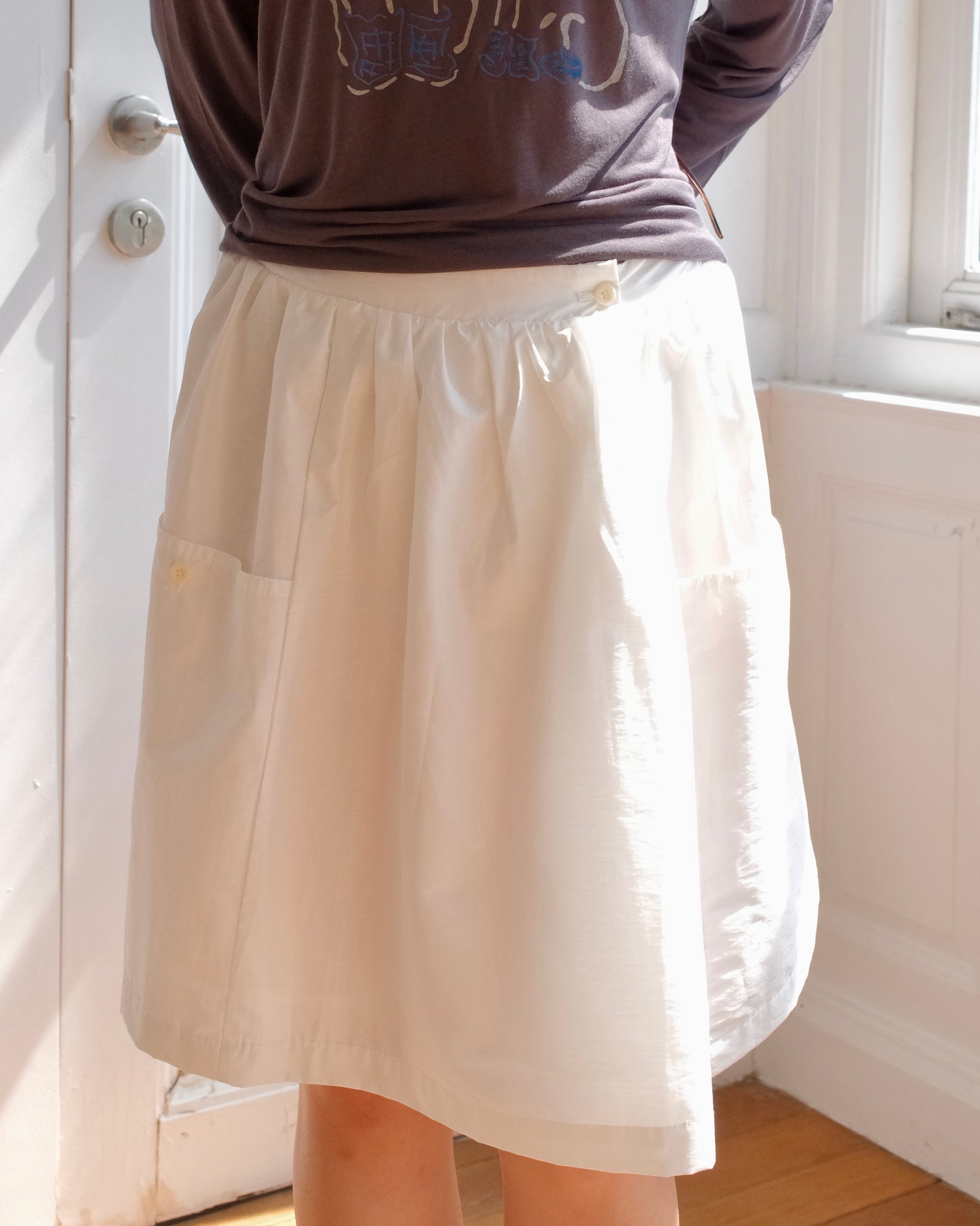 Everyday A-line Pocket Skirt— Navy / White
