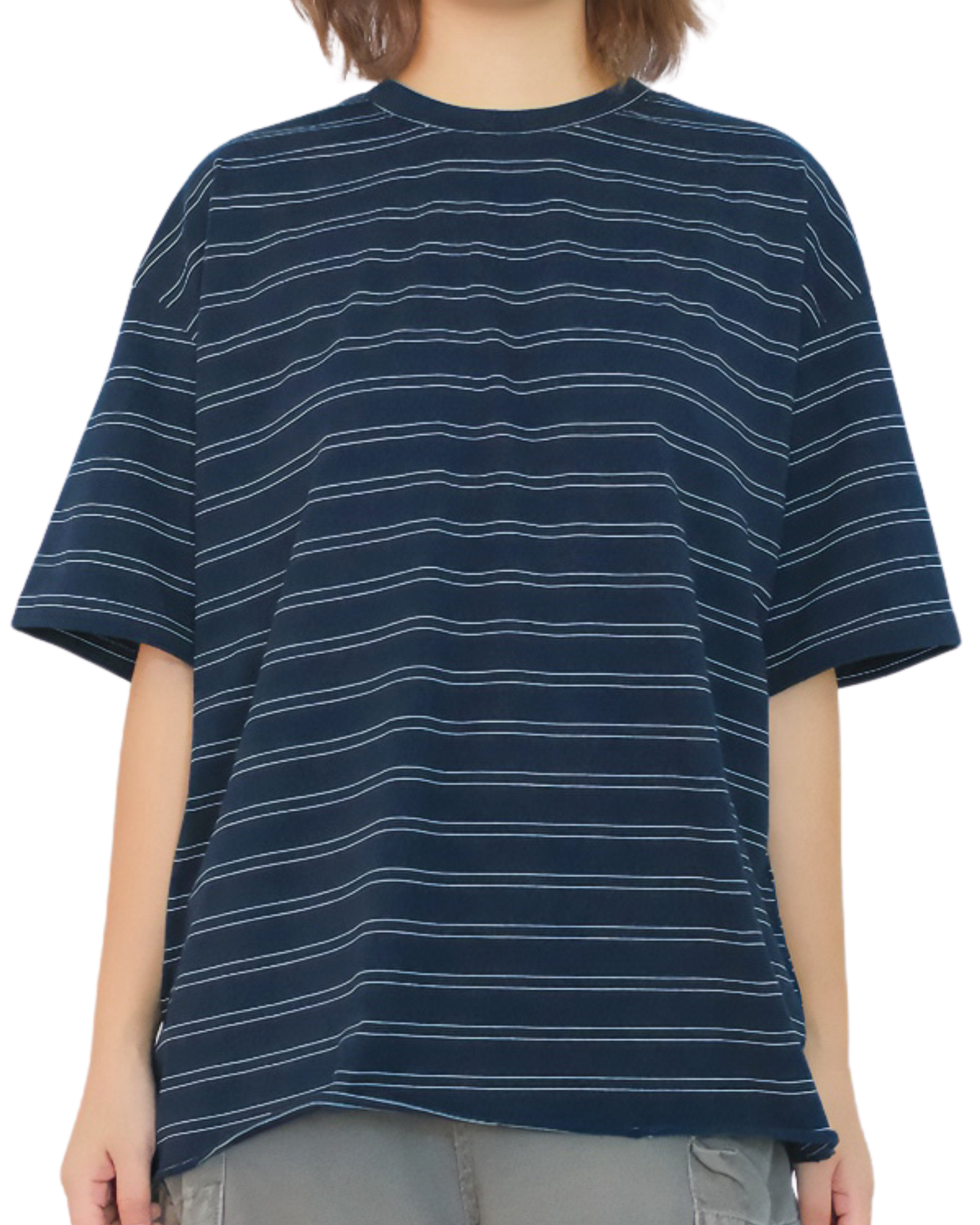 First Frame Stripes Tee — Navy / Cream