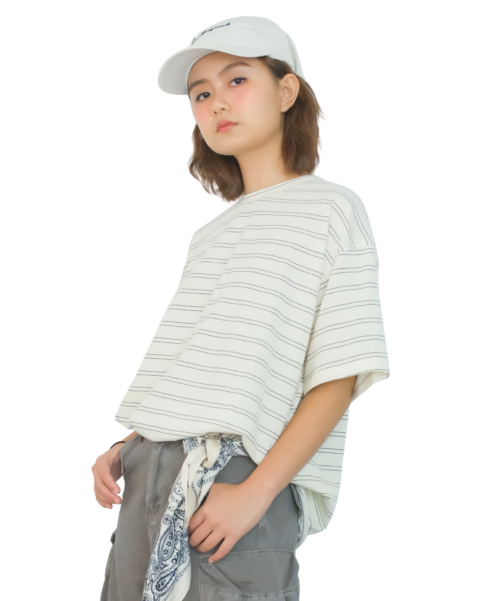 First Frame Stripes Tee — Navy / Cream