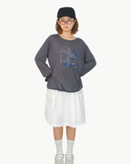 Puppy Print Breeze Top — White/ Grey