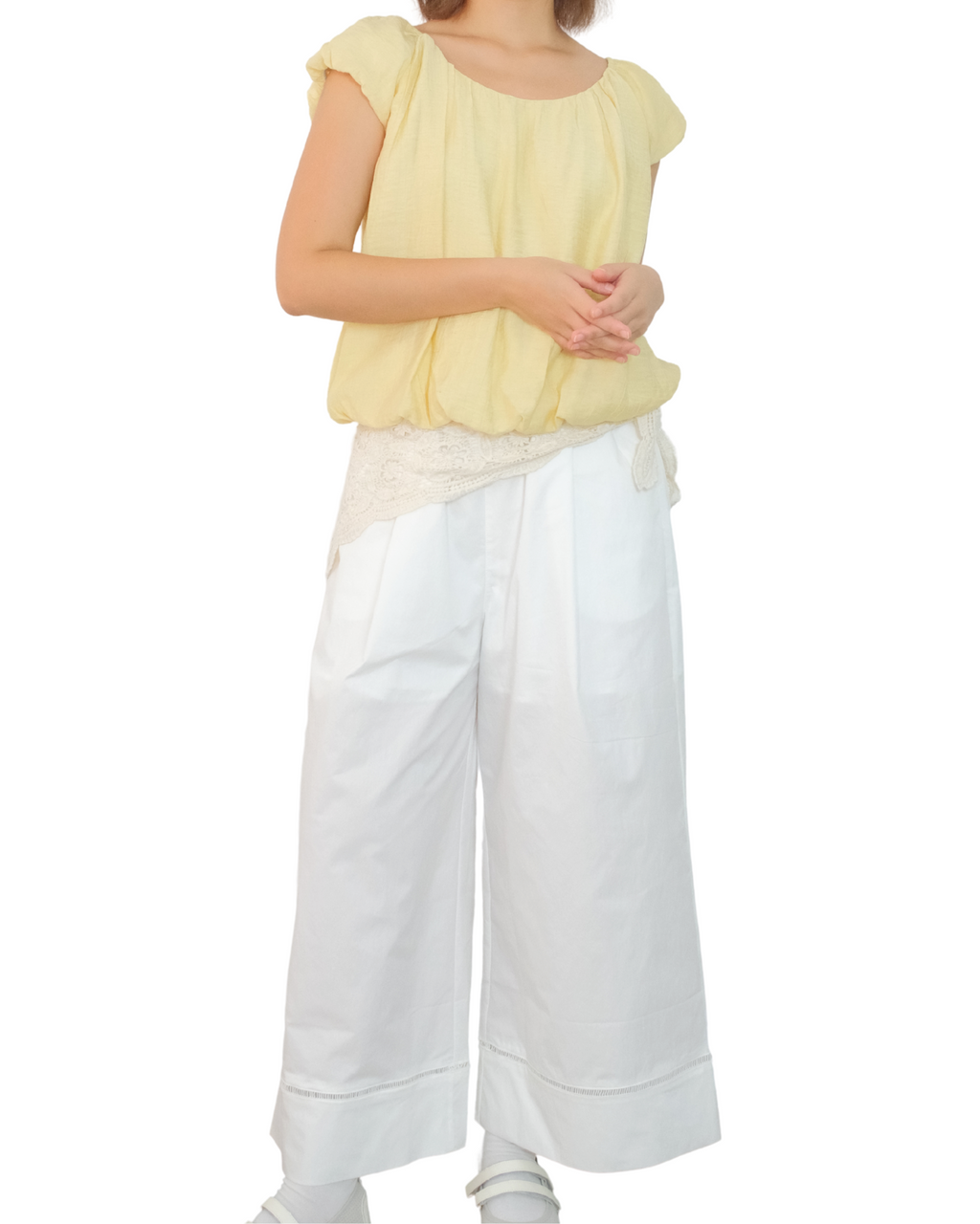Classic Relaxed Wide-Leg Trousers — White