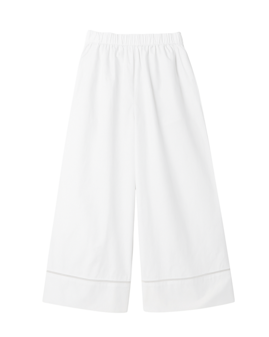 Classic Relaxed Wide-Leg Trousers — White